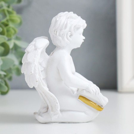 Polystone souvenir "Snowty Angel with a book" with gold MIX 9.5x7.5x6.5 cm-2