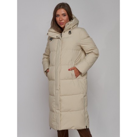 Coat insulated winter female, size 48, beige color-11