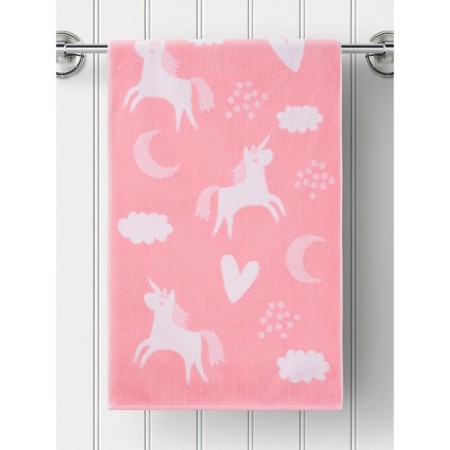 Terry towel unicorn, size 30x50 cm, pink color-3
