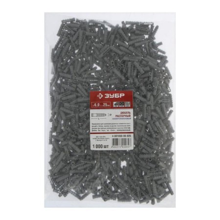 Dowel "Zubble", type "Hedgehog", Expanded, polypropylene, 6x25 mm, 1000 pcs-1