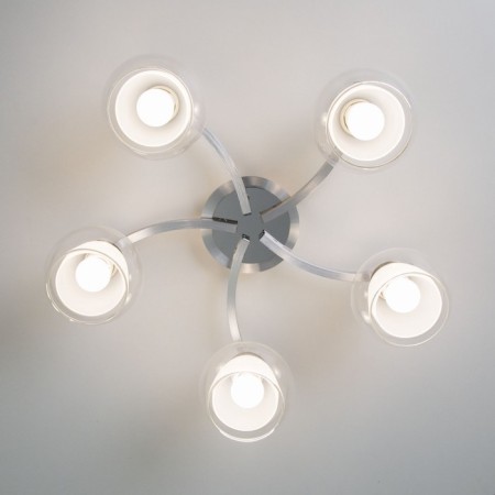 Ceating chandelier Citilux "Christie" CL152157, 54x54x19 cm, 5x75W, e27, gray color gray-6