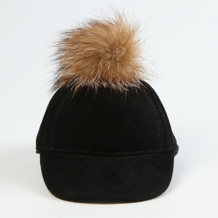Ketka for dolls with fur pompom, black color-1