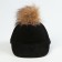 Ketka for dolls with fur pompom, black color