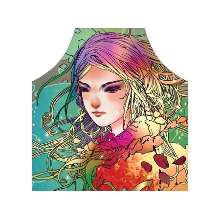 Apron of a kitchen with a photo print "Girl and the Wind", adjustable, size OS-2