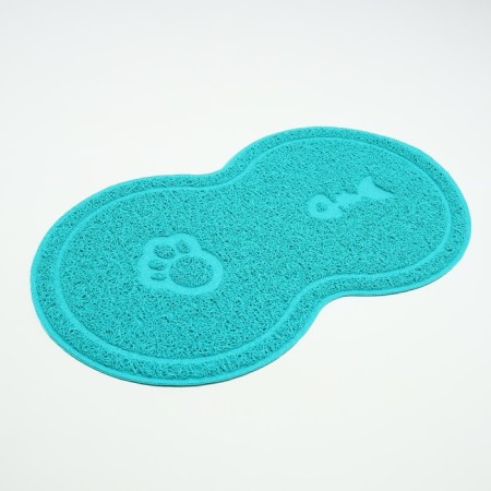 2-in-1 rug for a bowl/animal toilet two circles, 47 x 26 cm, turquoise-1
