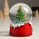 Souvenir Polystone Water Ball "Deer at the elegant Christmas tree" 7x8x9 cm