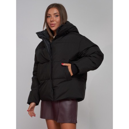 Winter jacket female, size 50, black color-8
