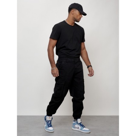 Cargo jeans male, size 44, black color-10