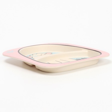 A set of children's dishes "Layer" from bamboo, 5 items: plate, bowl, glass, cutlery-4