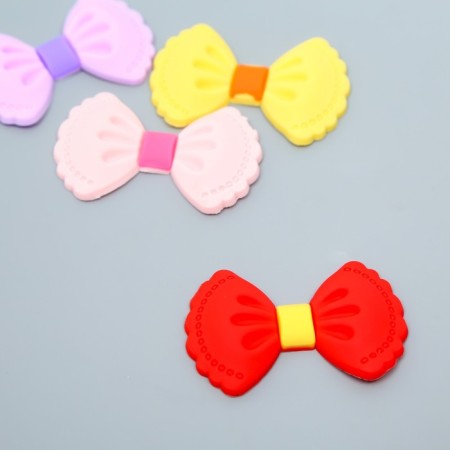 Decor for creativity rubber "bow in a fold" set of 10 pcs mix 3.5x5.2 cm-1