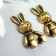 Decor for creativity Metal "Bunny in body" Gold set 2 pcs 3.3x1.6 cm