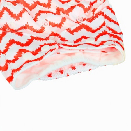 Reusable diaper, "zigzag", red color-4
