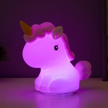 Non-Meshsh "Antistress Unicorn" LED white-violet 18x10x16 cm-6