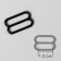 Metal straps: hooks, rings, regulators, 15 mm, black color