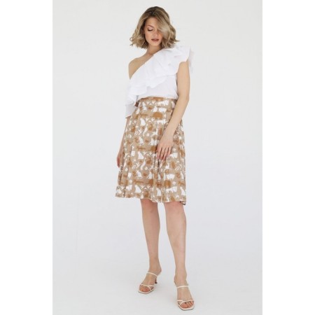 Skirt with folds of viscose, size 42-2