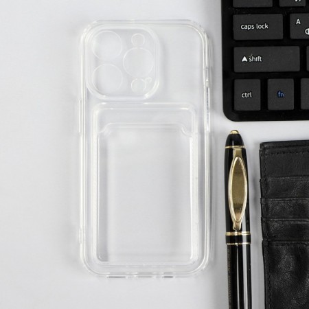 Ibox Crystal case for the iPhone 14 Pro phone, silicone, cardholder, transparent
