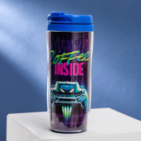 Thermost man with an insert "Neon machine", 350 ml