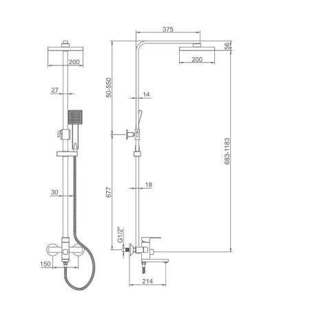 Bar with the Accoona A8394 mixer, single -leaf, with a tropical shower, chrome-7