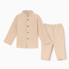 A set for a boy (shirt, trousers) minku, beige color, height 68-74