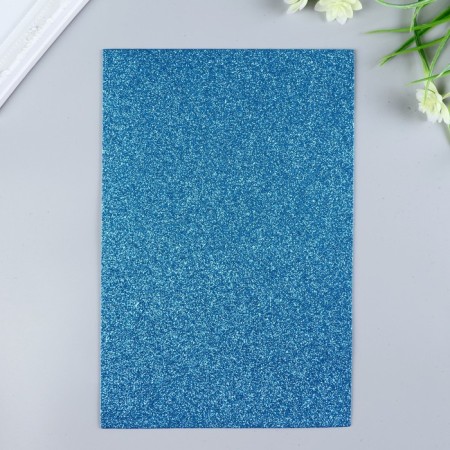Foamiran glitter Magic 4 Hobby 2 mm cent. Blue, 20x30 cm