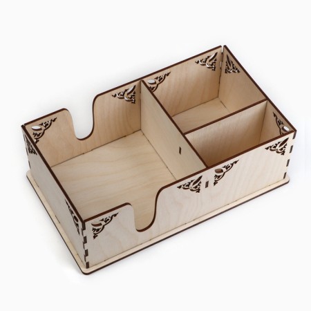 Wooden napkin "Pattern", 24 x 8 x 14 cm-1