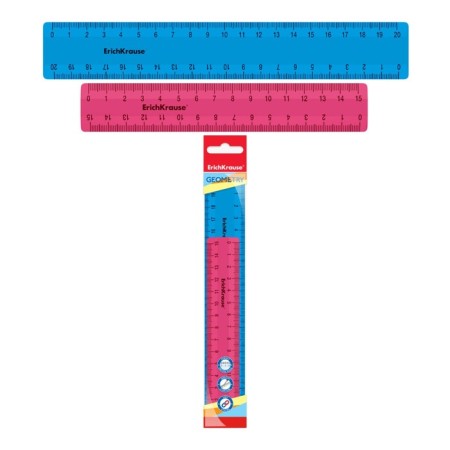 A set of 2 lines (15cm, 20cm) Erichkrause "Bubble Gum", plastic, mix of 2 colors, flavored plastic