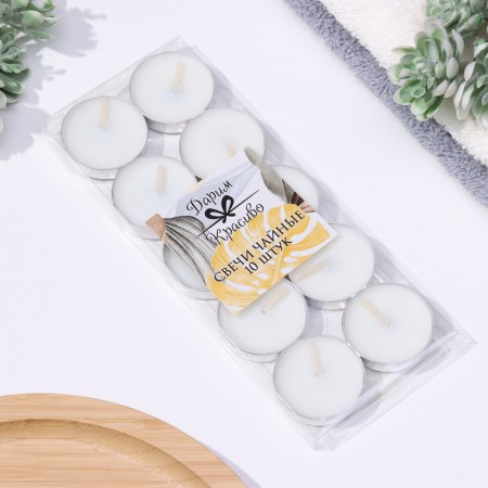 A set of tea candles, 10 pcs, 6g, white-3