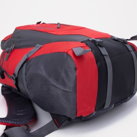 Tourist backpack with extension, 7 liters, 2 lightning departments, 4 pockets, black/red color-2