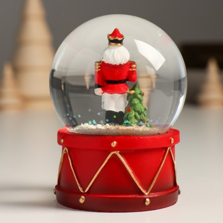 Souvenir Polystone Water Ball "Nutcracker at the Christmas tree" 7x8x9 cm-3