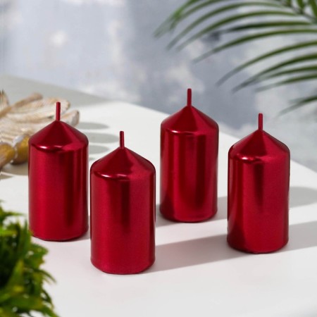 Set of candles "Column", 4 pieces, ruby ​​7x3.8 cm-1