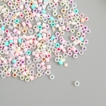 Glass beads 9/0 "Cylinders. Melange. Marshmallow" Pearl 450 g-2