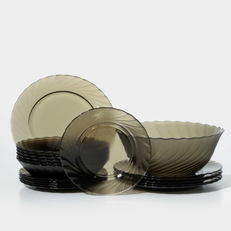 Gaded -glass set Ocean. Eclipse, 19 objects, brown color