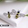 Brooch "Bees", colored in silver