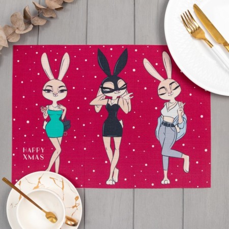 Napkin on the table "Happy XMAS", PVC, 40*29 cm
