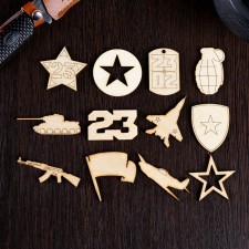 Set for creativity on February 23 (12 pcs) in a bag, 4.5x4.5 cm