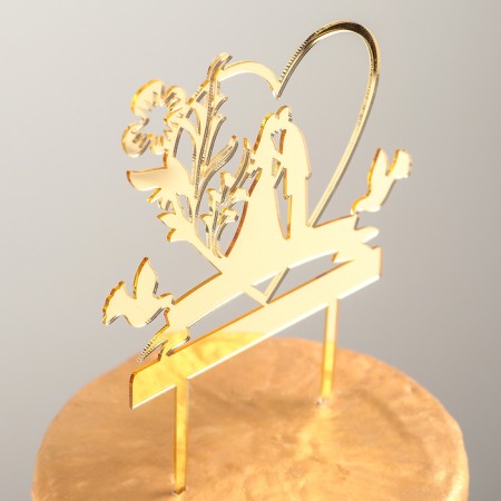Topper for the cake "Love Forever", 13 × 18 cm, color gold-2