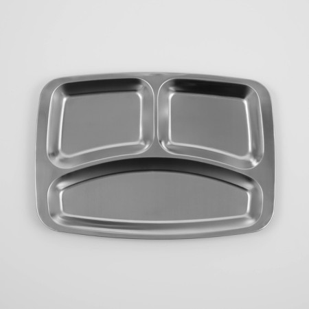 Stainless steel tray, 3 sections, 29 × 21 × 1.5 cm-1