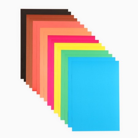 Cardboard color, A4, 16 sheets, 8 colors, coated, one -sided, in a folder, 220 g/m², Smeshariki-2