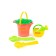 Sanding set: bucket, strainer-flower, scoop, robbery, watering can, color mix