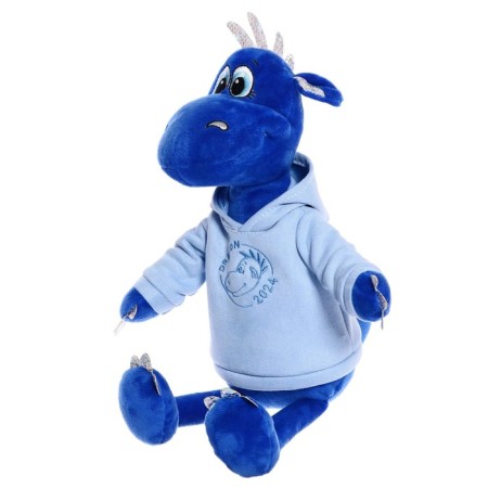 Soft toy "Dragon Diesel in a sweatshirt", 25 cm, blue color-1