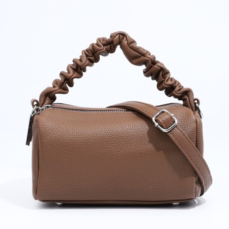 Baget bag with zipper, brown color