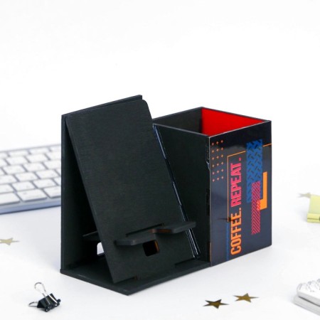 Organizer for the office with a stand for the phone "Geometry"-4
