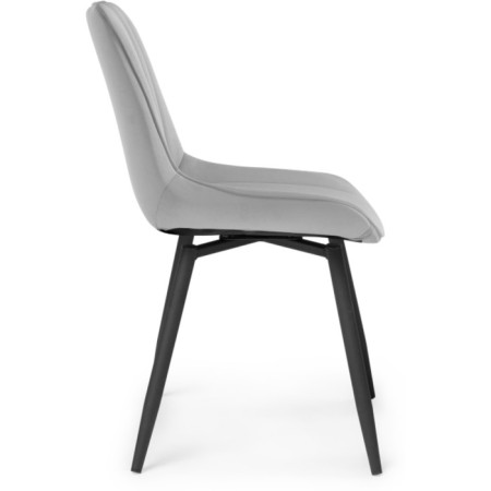 Stool on a metal frame Seda spinning metal/velor, black/gray 50x56x82 cm-4