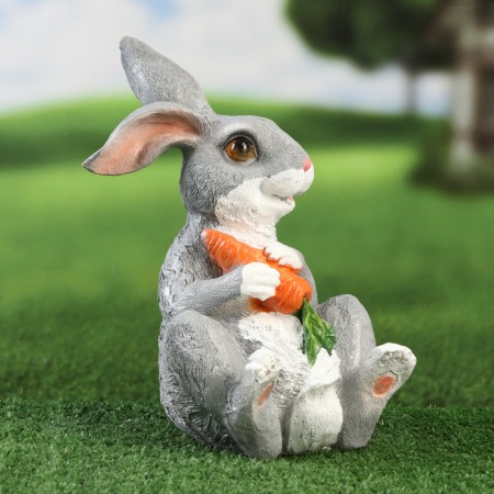 Garden figure "Rabbit with carrots" 26cm-1