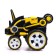 Future radio-controlled car, works on the battery, yellow color