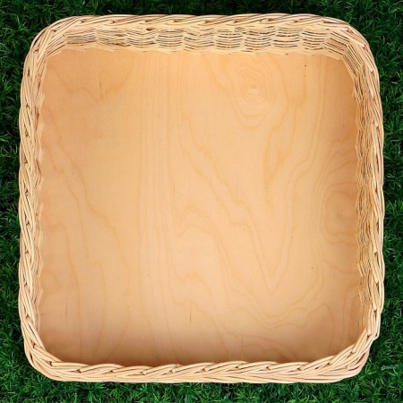 Trading tray, plywood, 40x40x13 cm, split vine-1