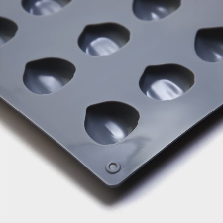 Form for chocolate “nuts”, silicone, 30 × 17.5 × 1.5 cm, 24 cells (3 × 2.6 cm), the color is gray-3