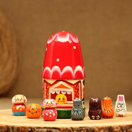 Finger Theater "Kolobok", Teremok and 7 dolls, 14 cm-1
