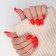 Falbings "Sunset", 24 pcs, with adhesive plates, shape soft square, red
