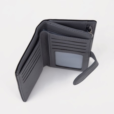 Women's wallet on a magnet, black color-3